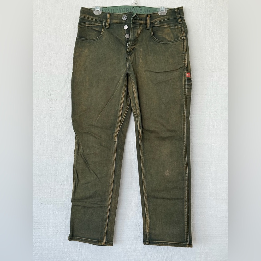 Women’s Dovetail Workwear Shop Pant in Olive Green Denim